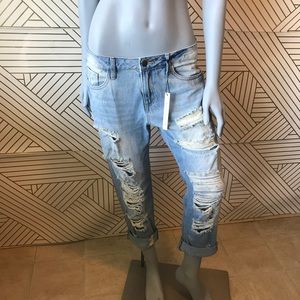 Light Distressed Denim Jeans